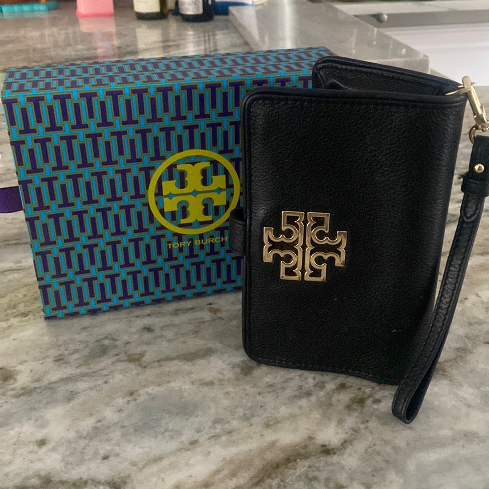 Tory Burch Leather Cell Phone Case Wallet